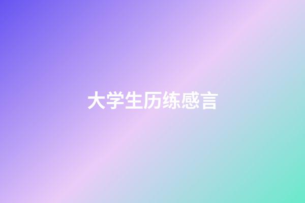 大学生历练感言