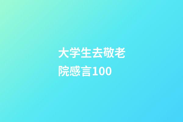 大学生去敬老院感言100