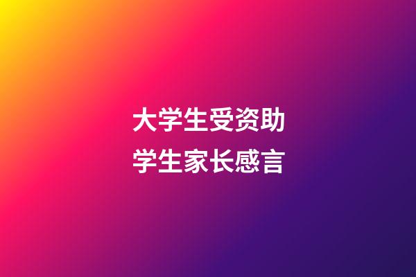 大学生受资助学生家长感言