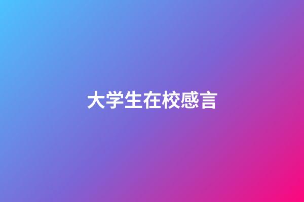 大学生在校感言