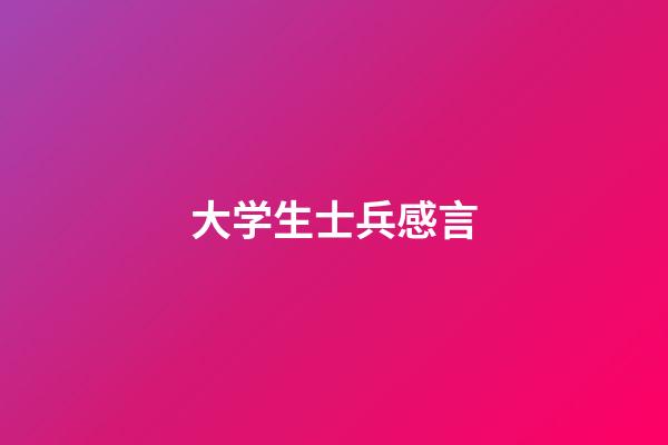 大学生士兵感言