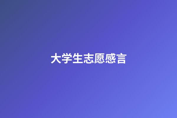 大学生志愿感言