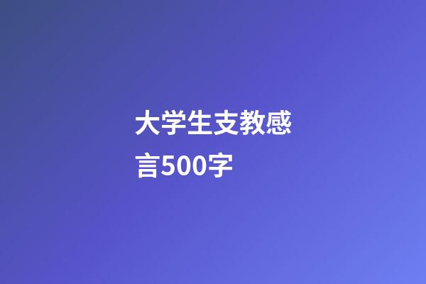 大学生支教感言500字