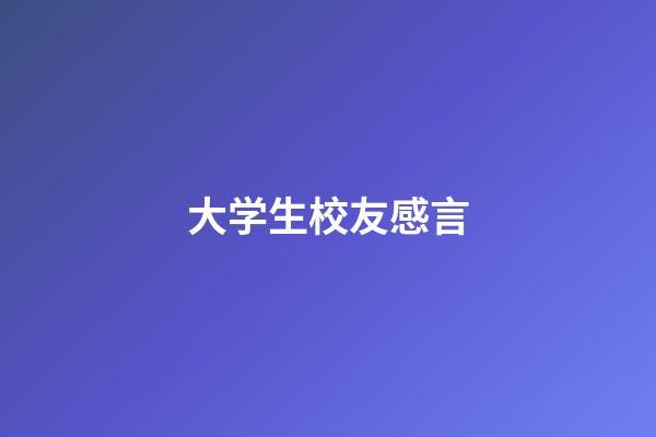 大学生校友感言