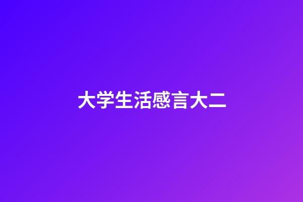 大学生活感言大二