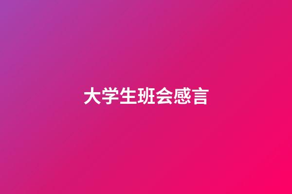 大学生班会感言