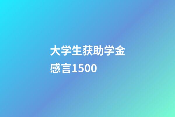 大学生获助学金感言1500