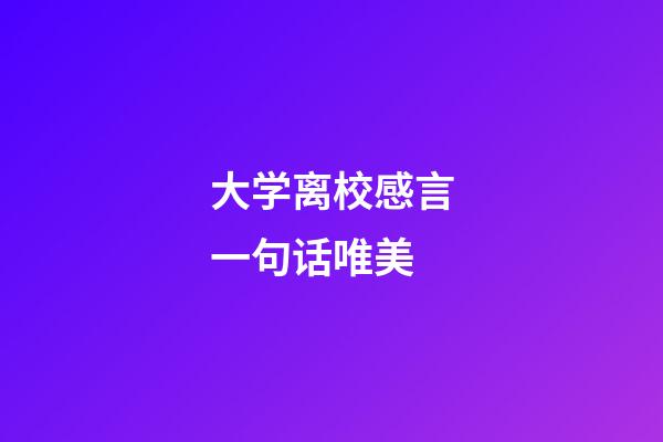 大学离校感言一句话唯美