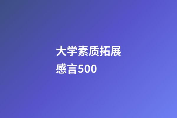 大学素质拓展感言500