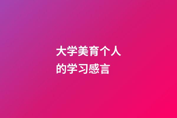 大学美育个人的学习感言