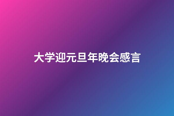 大学迎元旦年晚会感言