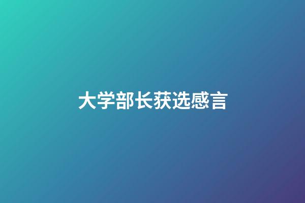 大学部长获选感言