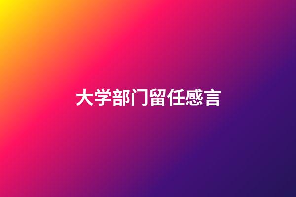 大学部门留任感言