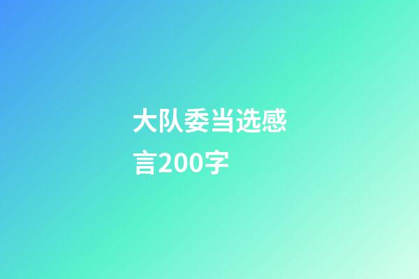 大队委当选感言200字