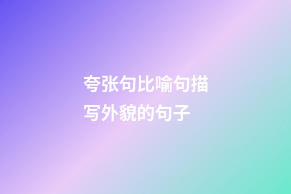 夸张句比喻句描写外貌的句子