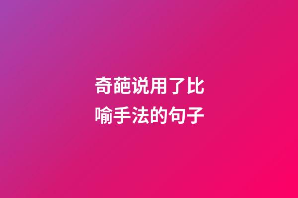 奇葩说用了比喻手法的句子