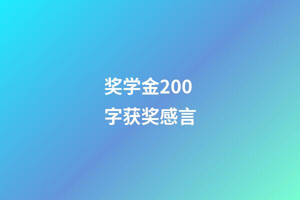 奖学金200字获奖感言