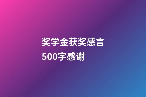 奖学金获奖感言500字感谢