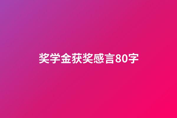 奖学金获奖感言80字