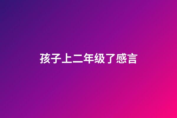 孩子上二年级了感言