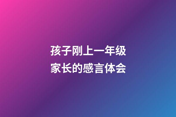 孩子刚上一年级家长的感言体会