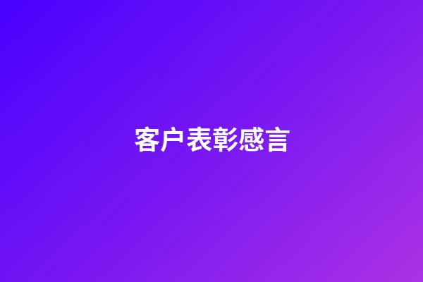 客户表彰感言