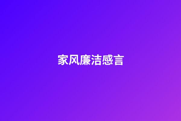 家风廉洁感言