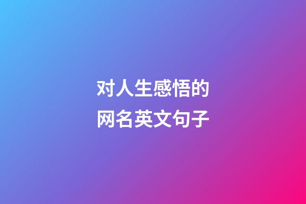 对人生感悟的网名英文句子