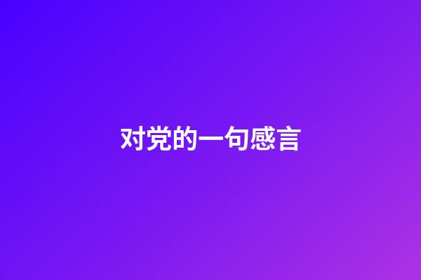 对党的一句感言