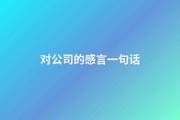 对公司的感言一句话