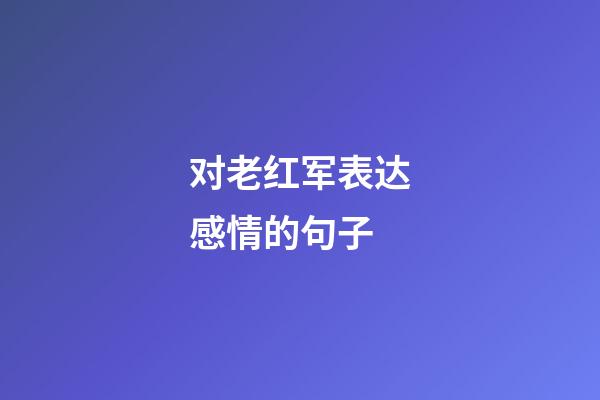 对老红军表达感情的句子