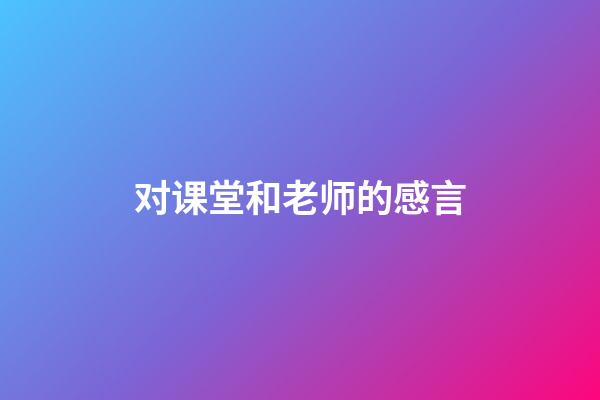 对课堂和老师的感言