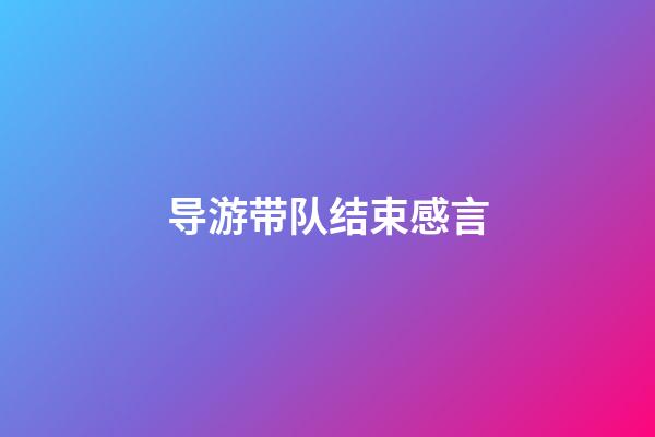 导游带队结束感言