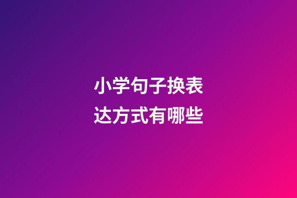 小学句子换表达方式有哪些