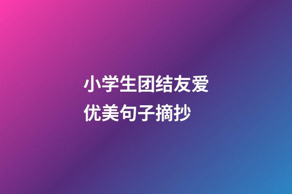 小学生团结友爱优美句子摘抄