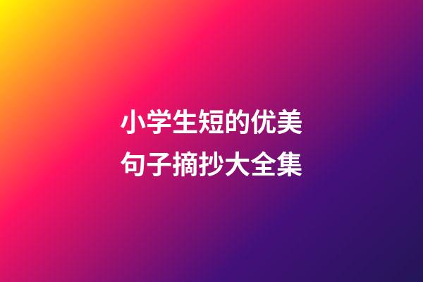 小学生短的优美句子摘抄大全集