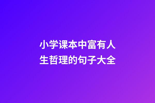 小学课本中富有人生哲理的句子大全