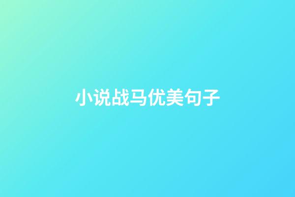 小说战马优美句子