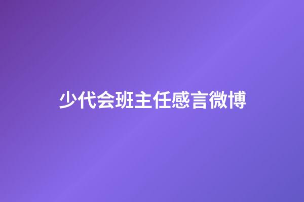 少代会班主任感言微博