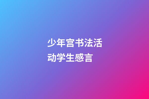 少年宫书法活动学生感言