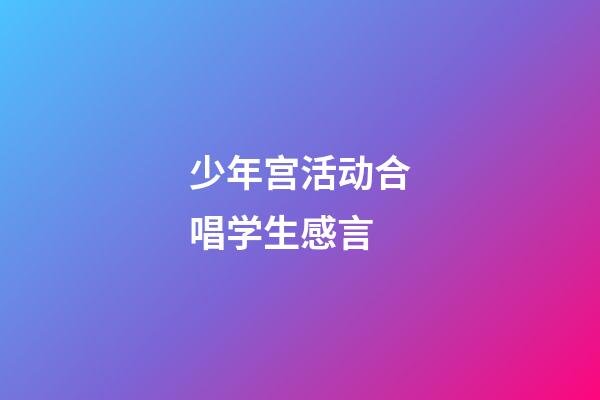 少年宫活动合唱学生感言