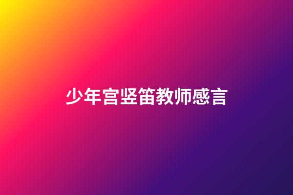 少年宫竖笛教师感言