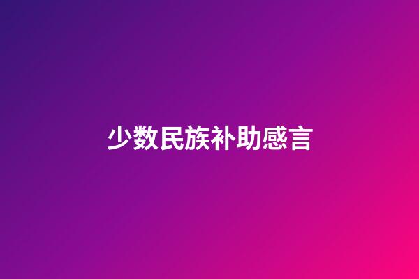 少数民族补助感言