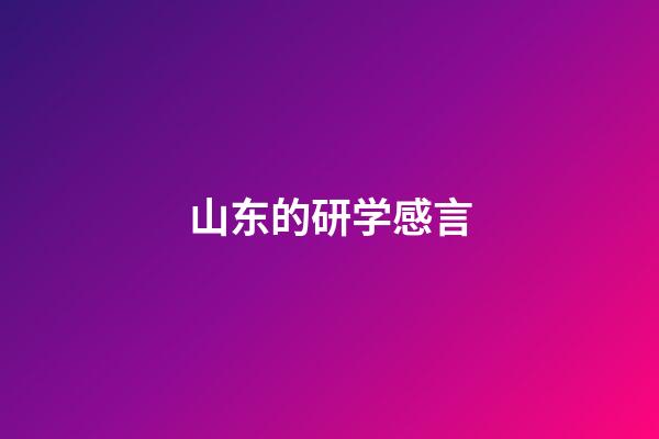 山东的研学感言