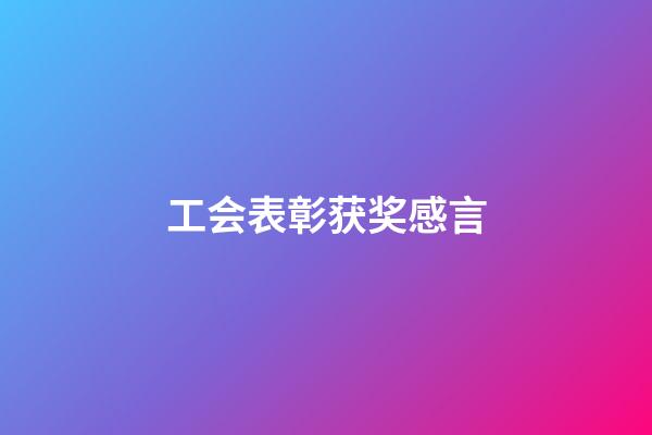 工会表彰获奖感言