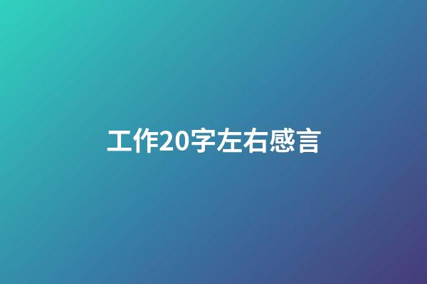 工作20字左右感言