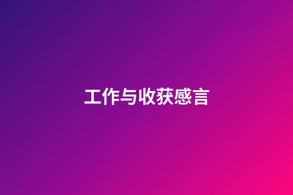 工作与收获感言