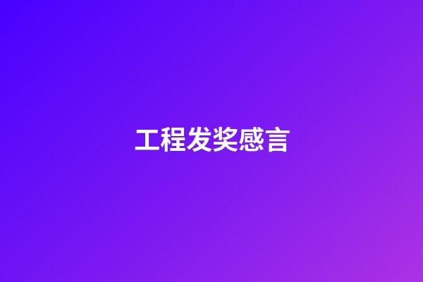 工程发奖感言