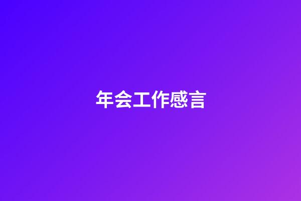 年会工作感言