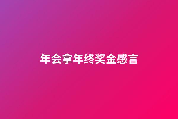 年会拿年终奖金感言